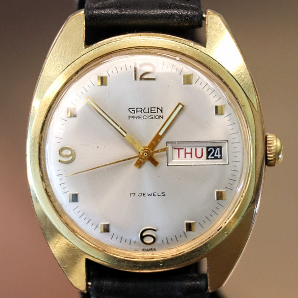 Gruen Precision 17 Jewels Watch Cal. 512CD Day/Date Indicator