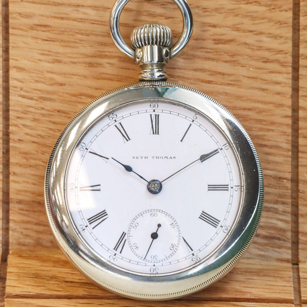 1900 SETH THOMAS Pocket Watch Openface 18s Grade 106 Lever Set 11