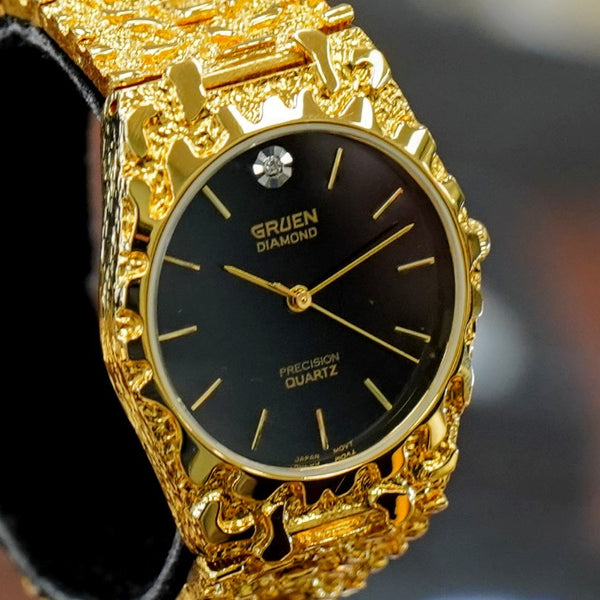 NOS Vintage GRUEN Diamond Precision Quartz Watch Nugget  display picture 1