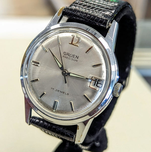 Vintage GRUEN Precision 17 Jewels Cal. N510CA Date Indicator Swiss
