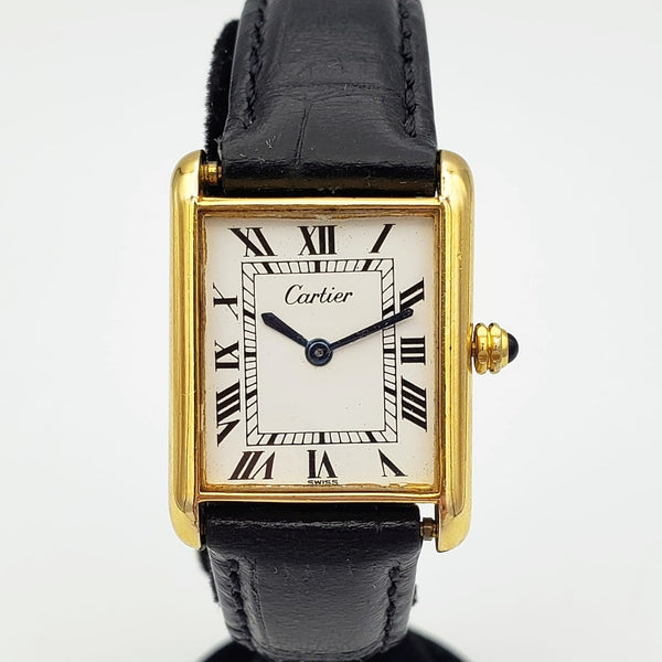 Vintage CARTIER Tank Wristwatch Swiss Caliber ETA 2512 17 Jewels