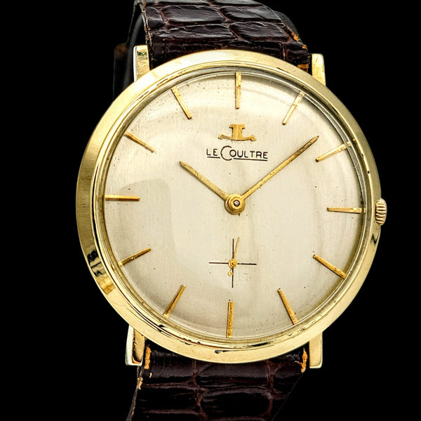 1962 Jaeger LeCoultre Watch 14K Solid Gold SECOND HAND HOROLOGY