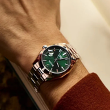 Bulova Surveyor Automatic Watch 96B429 21 Jewels Green Dial 39mm ALL S.S.B&P