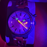 1970s Rotary Longines Monopusher Chronograph Watch 17 Jewels Date Indicator 36mm S.S. Wristwatch