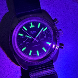 Vintage CLEBAR Chronograph Dive Watch Incabloc Valjoux 7733 17 Jewels 37mm S.S. Swiss Wristwatch