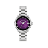 Bulova Disco Collection Automatic Watch 96B485 Date Purple Dial 38mm ALL S.S.