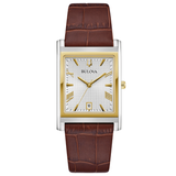 Bulova Sutton Dress Watch 98B430 Date 29mm Two-Tone S.S. Textured Dial
