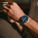 Bulova Marine Star Series B Automatic Watch 98B466 Date Blue Dial 41mm ALL S.S.