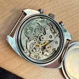 Vintage CLEBAR Chronograph Dive Watch Incabloc Valjoux 7733 17 Jewels 37mm S.S. Swiss Wristwatch