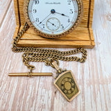 1897 Hamilton American pocket watch with chain and fob