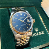 1966 Rolex Datejust 1601 36mm Black Dial Two-Tone Case and Bracelet