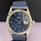 1969_Rolex_Oysterdate_6694_Sunburst_Blue_Dial_Close-up