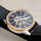 FOSSIL FLYNN Automatic Watch 22 Jewels 48mm Semi Skeleton Wristwatch Ref. BQ2216