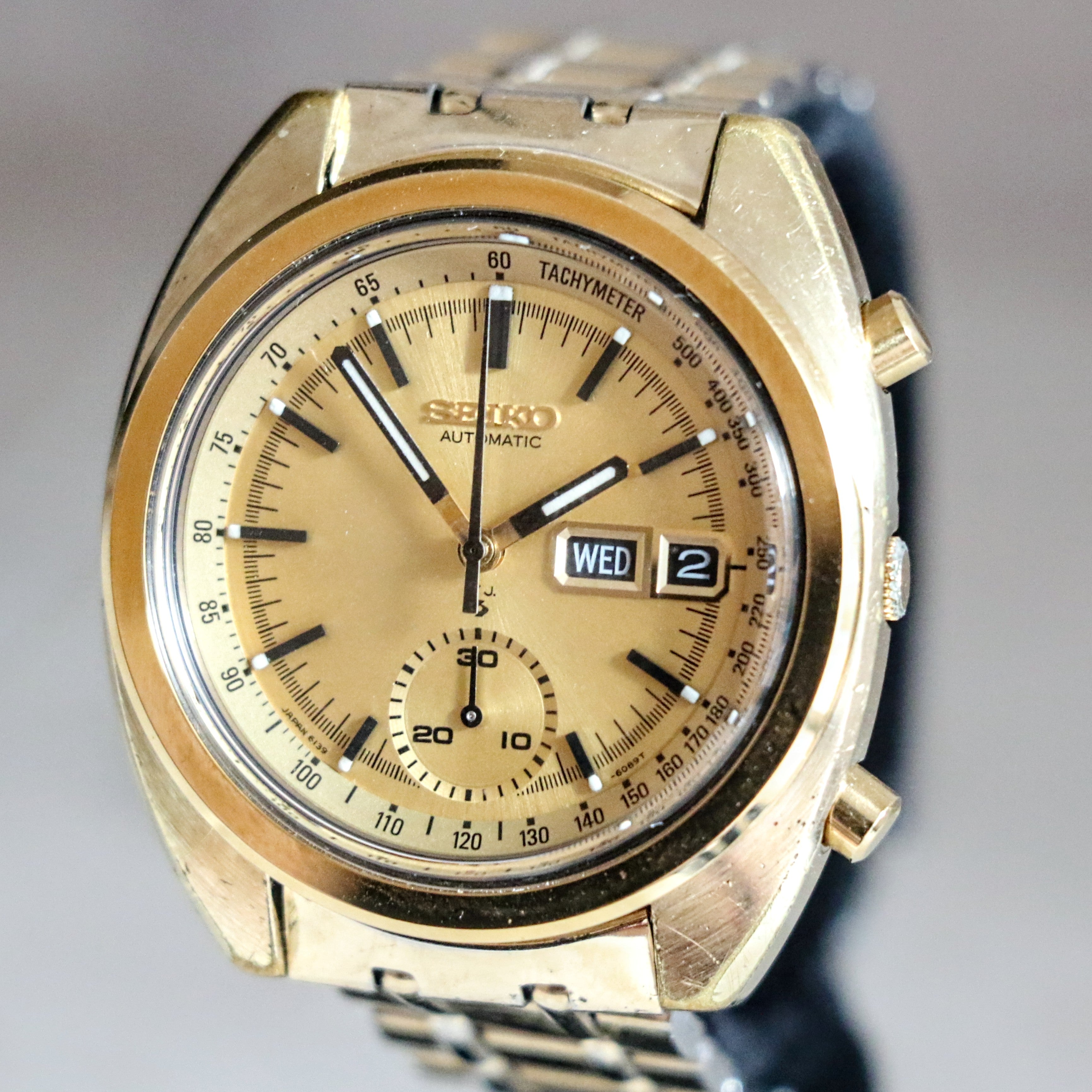1972 SEIKO Golden Chronograph Automatic Watch 6139-6015