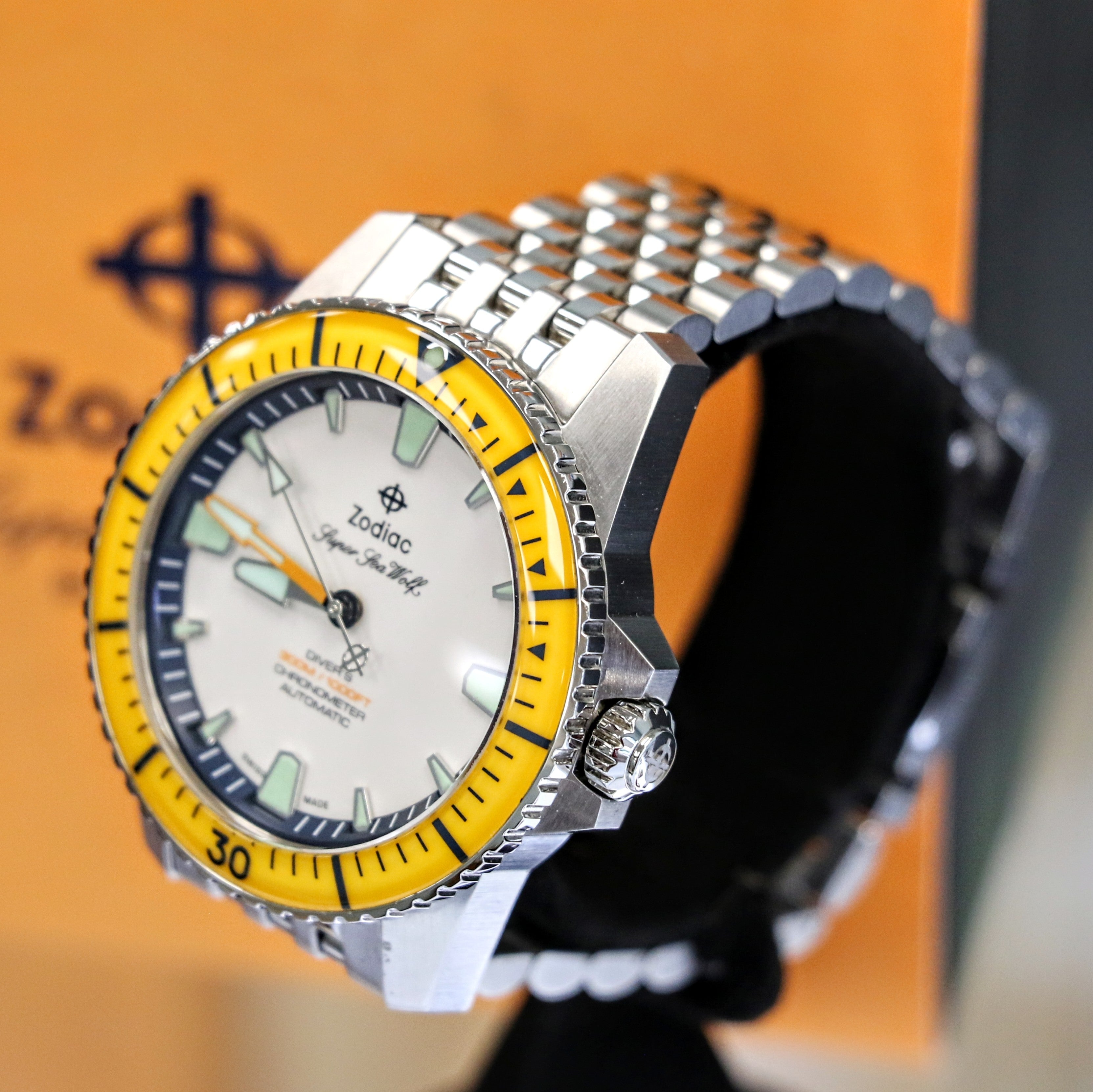 ZODIAC Super Sea Wolf PRO-DIVER Chronometer Automatic Wristwatch Ref.  ZO3555 - BOX & Papers!