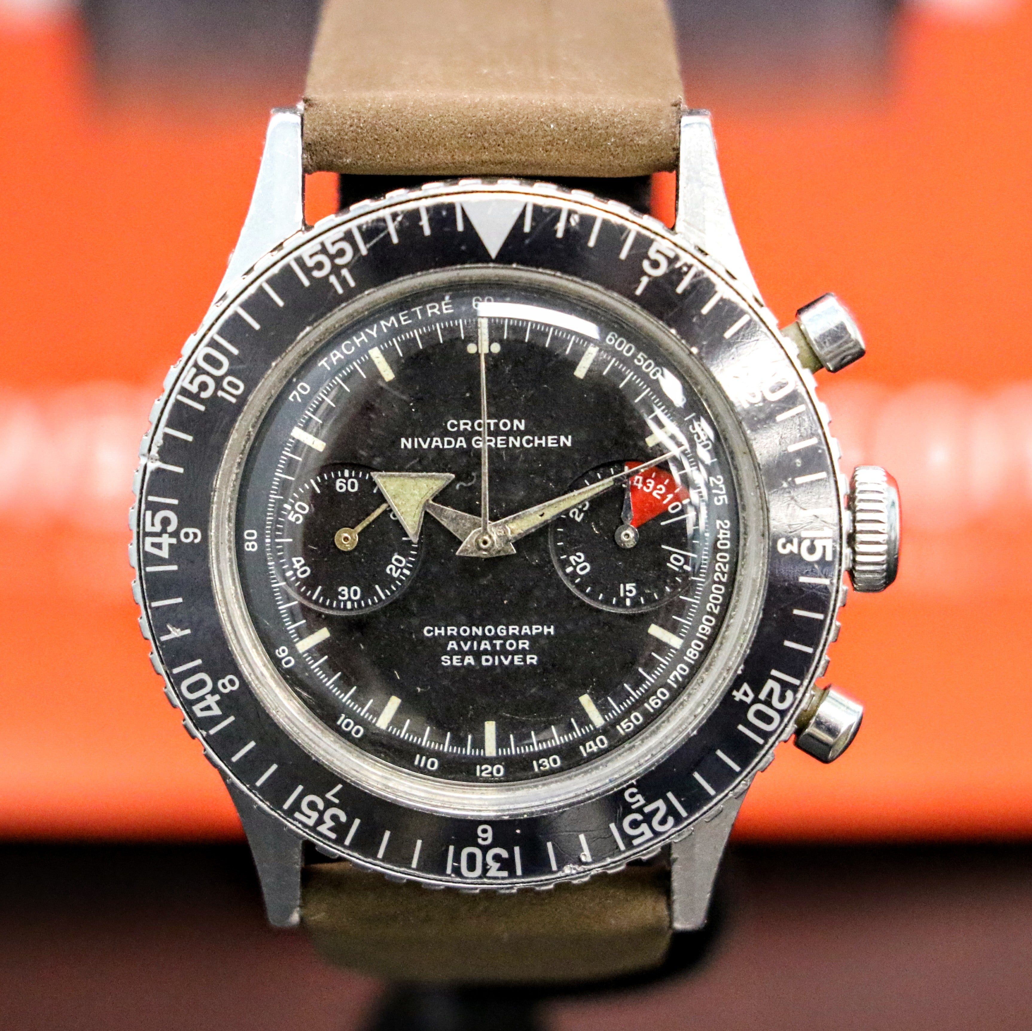 Shop 1961 CROTON Nivada Grenchen Chronograph Venus 210 Watch