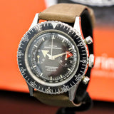 1961 CROTON Nivada Grenchen Chronograph Aviator Sea Diver Watch Venus 210 Chronomaster Wristwatch