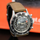 1961 CROTON Nivada Grenchen Chronograph Aviator Sea Diver Watch Venus 210 Chronomaster Wristwatch