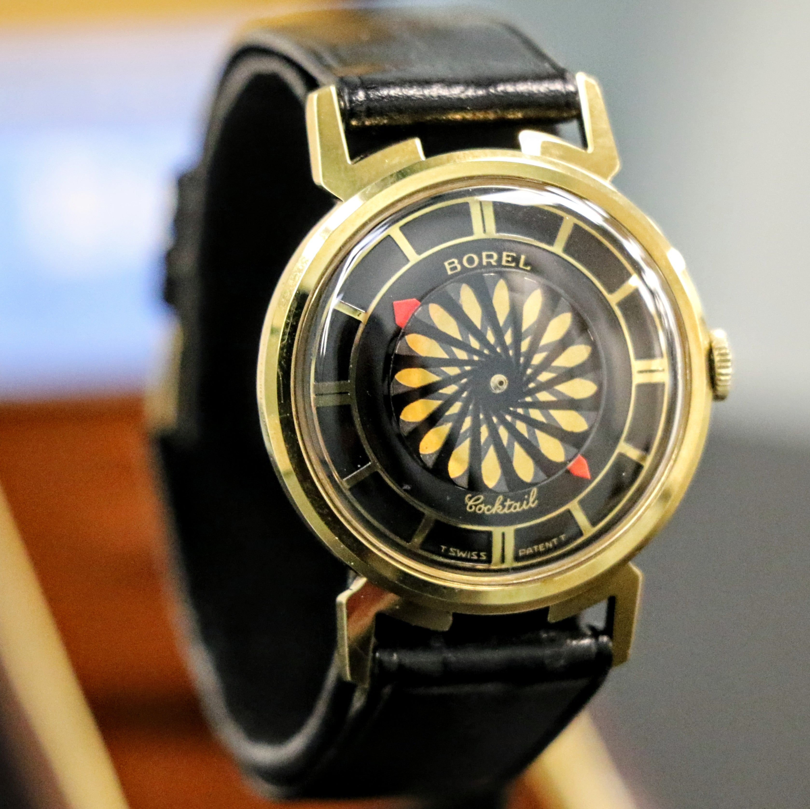 1960s ERNEST BOREL Men's Cocktail Watch Kaleidoscope Dial 32mm