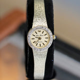 Ladies LUCIEN PICCARD Quartz Watch - ALL 14K Solid GOLD & Diamond Bezel Swiss Vintage Wristwatch