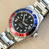 STEINHART Ocean One GMT Automatic Watch 21 Jewels ETA 2893-2 BLUE-RED Pepsi Bezel Diver Wristwatch Swiss