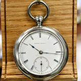 Antique 1868 ELGIN Grade 57 G.M. Wheeler Pocket Watch - Key Wind Silver Open Case