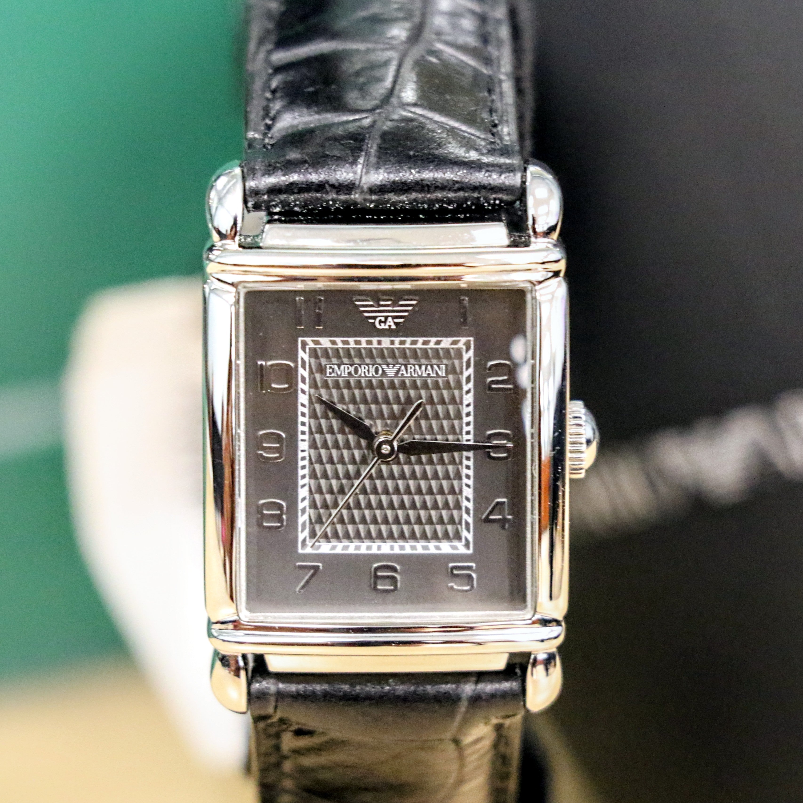 EMPORIO ARMANI Classic Edition Vintage Style Watch Tank Case