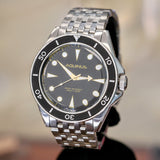 Brand-New! AQUINUS Marellio Dive Watch 200m Ref. ASSQR7BSBR001 Swiss Made Wristwatch ALL S.S.