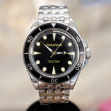 Brand-New! AQUINUS Marellio Dive Watch 200m Ref. ASSQR7BSBR001 Swiss Made Wristwatch ALL S.S.