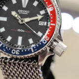 1985 Pepsi SEIKO Automatic Watch 6309-729A Slim Turtle Diver Wristwatch Date Indicator