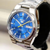 2016 SEIKO 5 Automatic Watch 21 Jewels 7S26-02F0 Blue Dial Display Back Wristwatch Day/Date