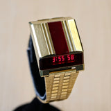 1977 BULOVA Computron Wristwatch Vintage Digital LED Watch CELL 228 - All Original