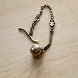 Art Deco Gold Filled Pocket Watch Link & Mesh CHAIN with a Ball Fob