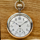 1907 WALTHAM Pocket Watch 12s Openface 7 Jewels Grade 210 14K Yellow GF