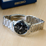 2000 SEIKO Dress Watch Date Indicator Ref. SGEE95 Black Dial Wristwatch Box & Papers!