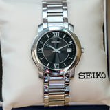 2000 SEIKO Dress Watch Date Indicator Ref. SGEE95 Black Dial Wristwatch Box & Papers!