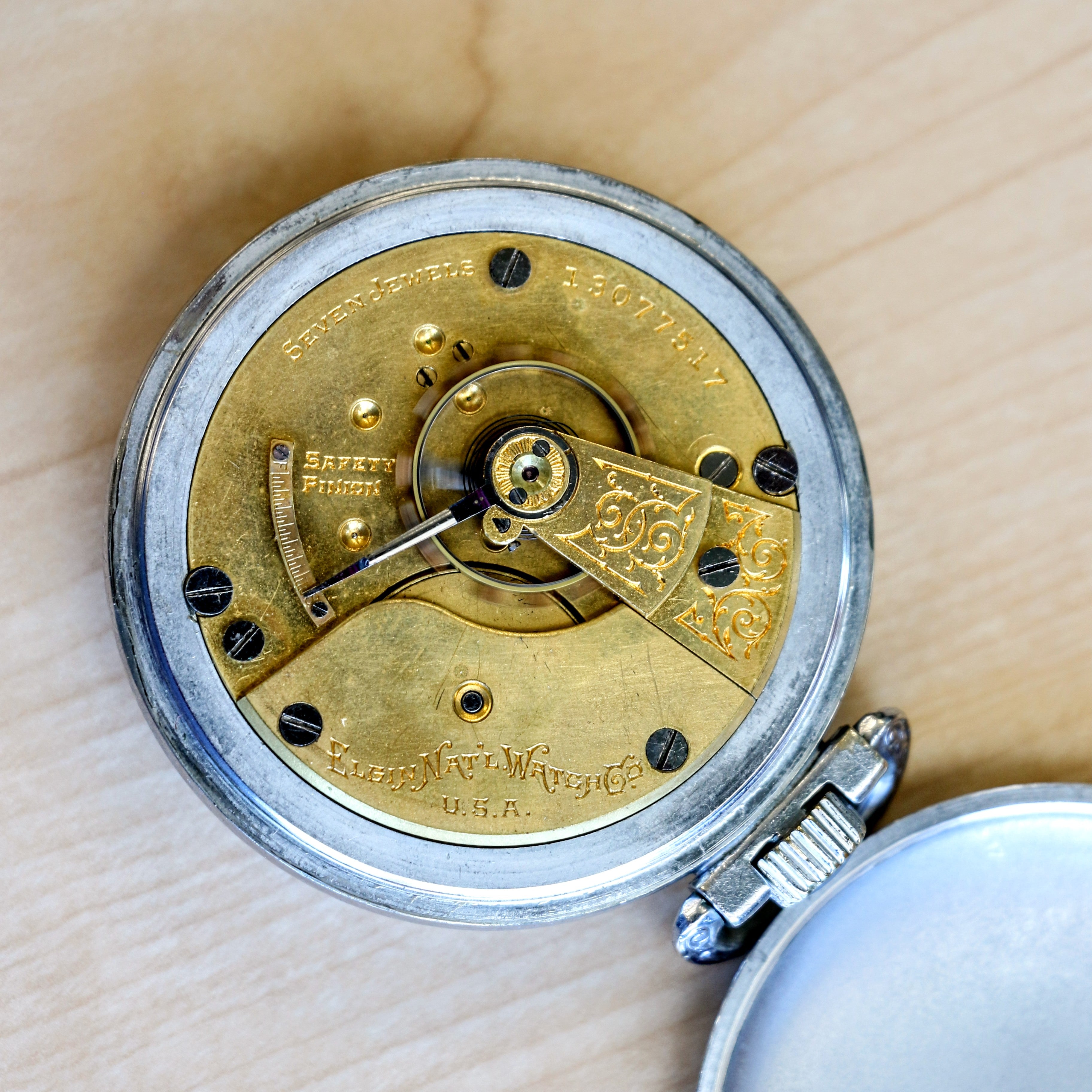 1908 ELGIN Pocket Watch 18s Jewels Grade 294 Openface Vintage Timepiece