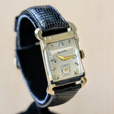 1955 BULOVA Watch Diamond Dial Fancy Tank Case & Lugs Cal. 8AC U.S.A. Wristwatch