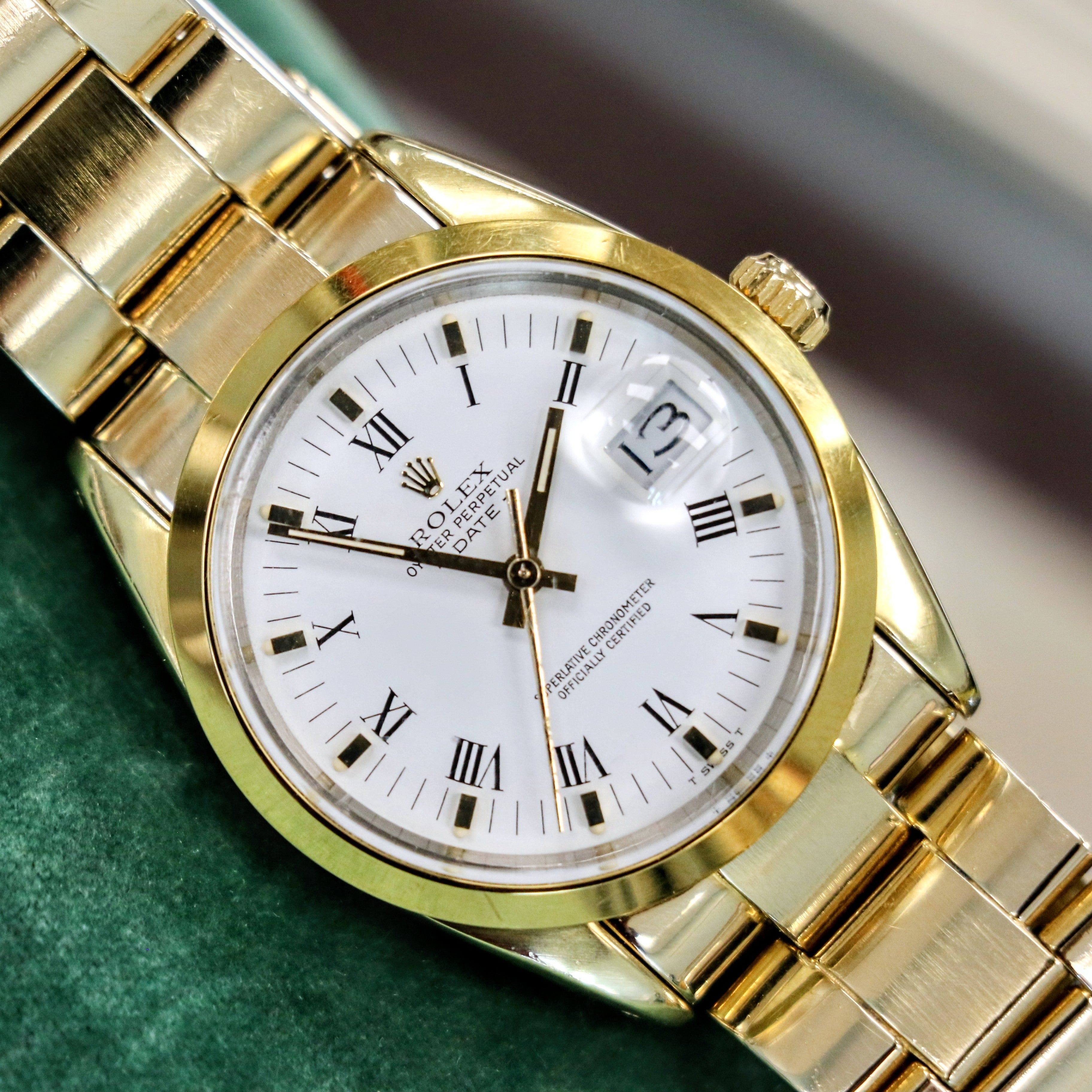 1985 ROLEX Oyster Perpetual Date 34mm Wristwatch 15505 Cal