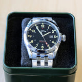 RECTA Cavalier Wristwatch Jet Black 24-Hour Dial & Date Indicator Watch - IN BOX!