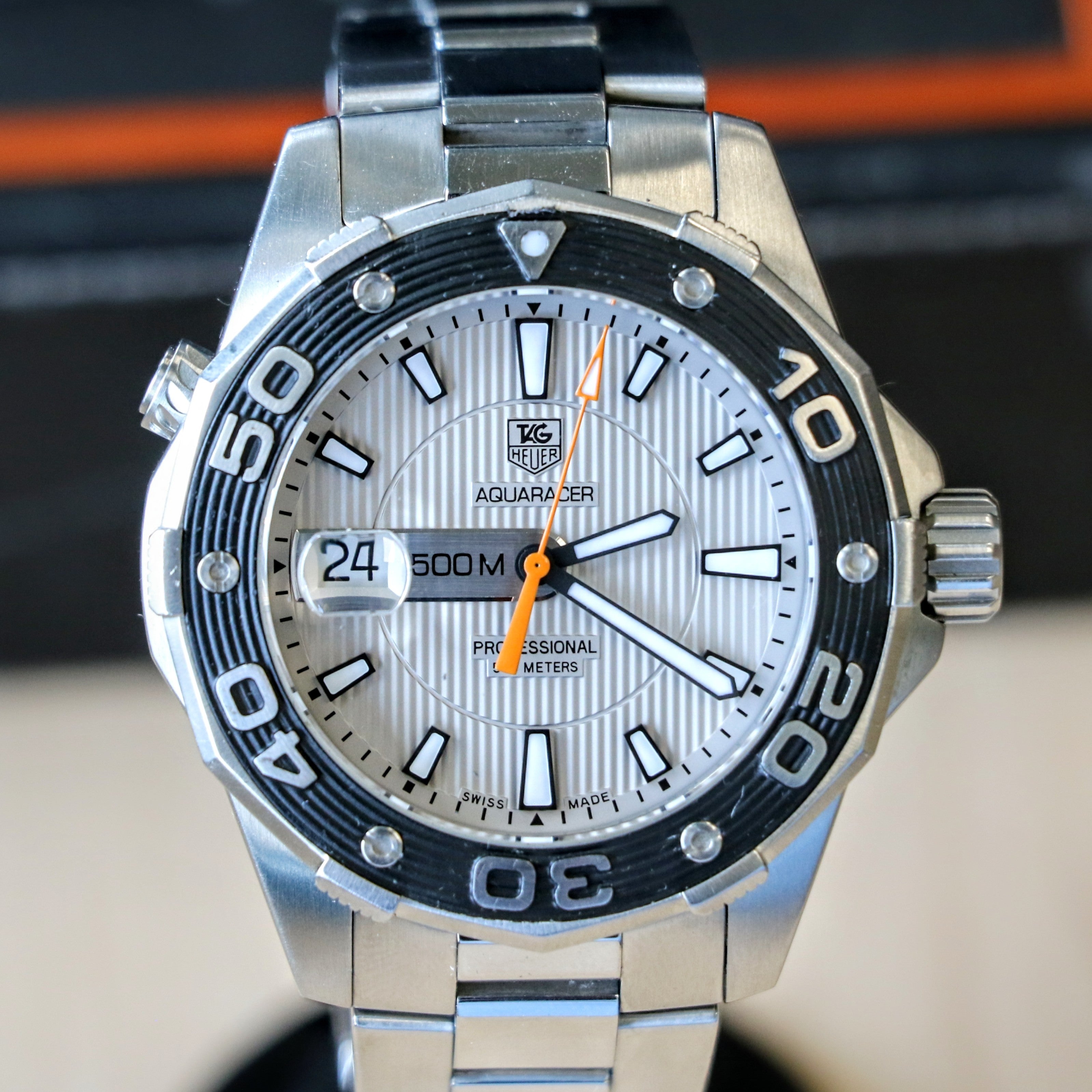 TAG HEUER Aquaracer Watch Professional 500M Wristwatch Original Bracelet Box!