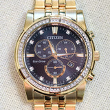 CITIZEN Crystal Chronograph Watch Eco-Drive Wristrwatch Ref. AT2452-52E