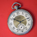1916 DUBER - HAMPDEN Dress Pocket Watch Grade "The Minute Man" 17 Jewels 12s Openface Engraved Decorative 14K White G.F.