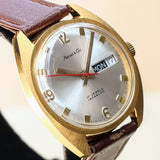 Marcel & Cie. Watch 17 Jewels Cal. 1137 Incabloc Day/Date Wristwatch Swiss Made Vintage Wristwatch