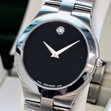 MOVADO MUSEUM Juro Watch Ref. 84.G21899 Black Dial ALL S.S. - Box & Papers!