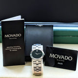 MOVADO MUSEUM Juro Watch Ref. 84.G21899 Black Dial ALL S.S. - Box & Papers!