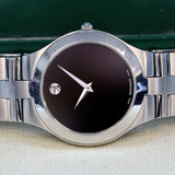 MOVADO MUSEUM Juro Watch Ref. 84.G21899 Black Dial ALL S.S. - Box & Papers!