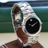 MOVADO MUSEUM Juro Watch Ref. 84.G21899 Black Dial ALL S.S. - Box & Papers!