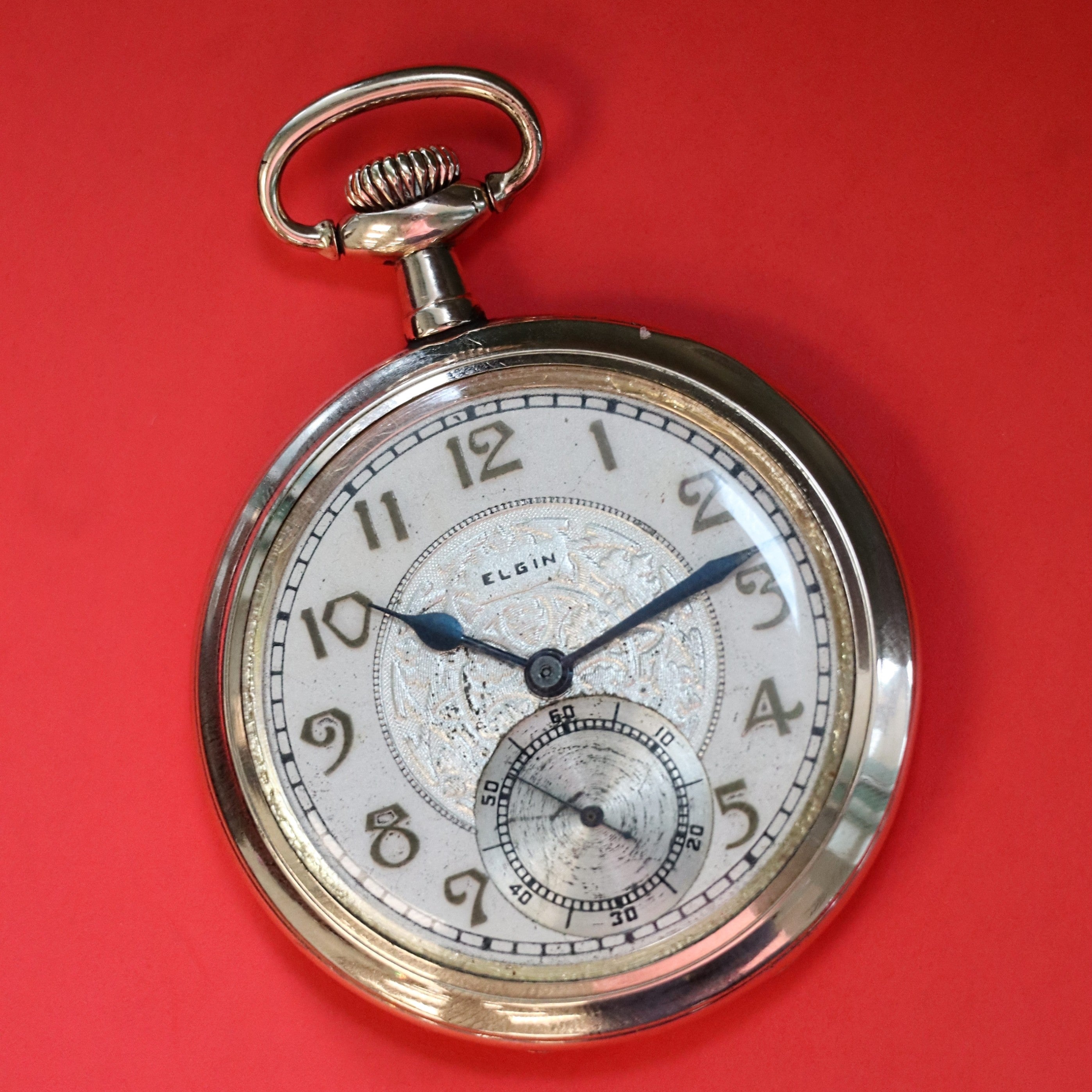 1915 ELGIN Dress Pocket Watch Openface 12s 17 Jewels Grade 345