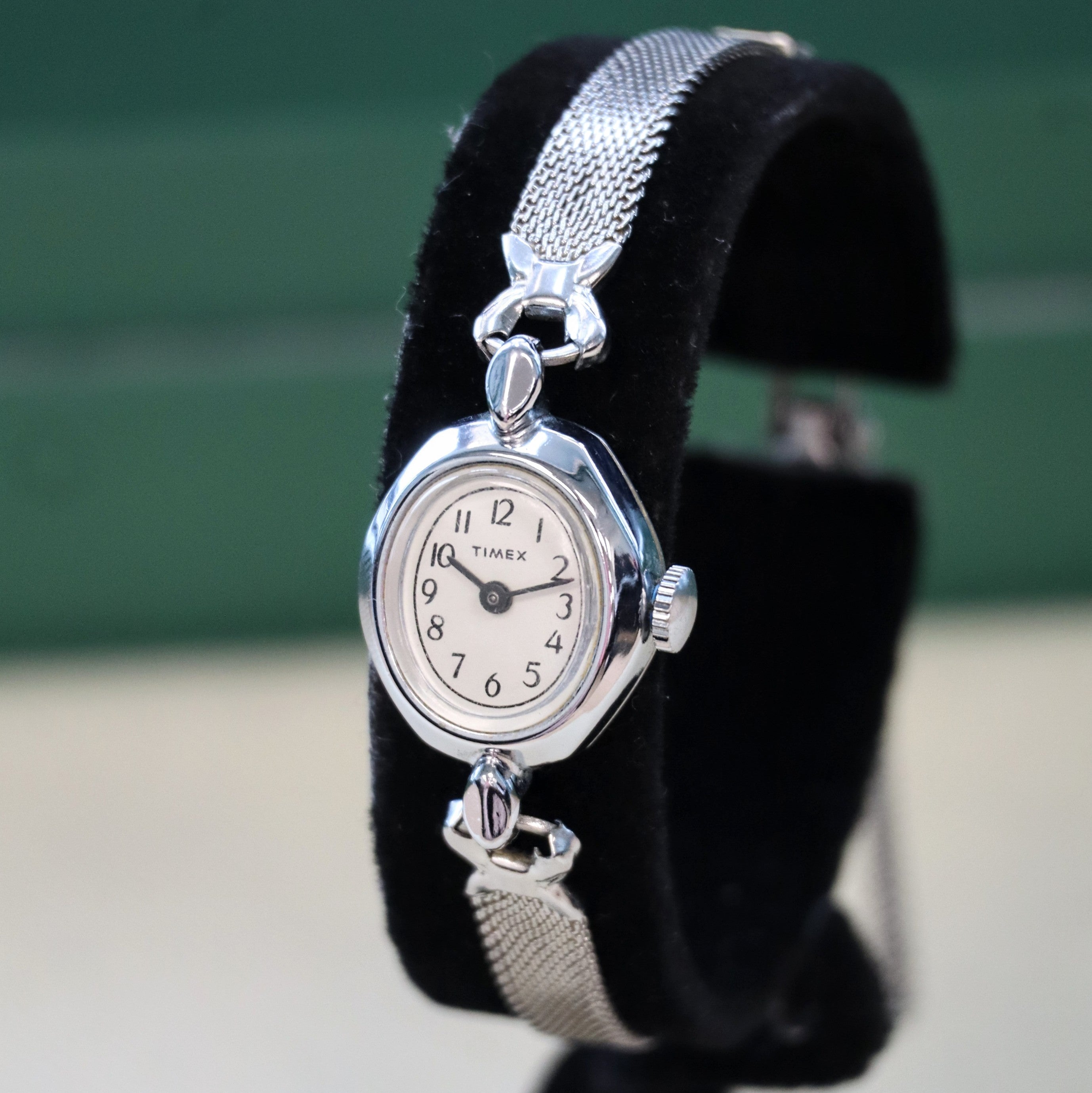 Ladies TIMEX Mechanical Watch Vintage Stainless Steel Mesh